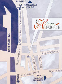 Faidherbe Hotel Boulogne France. Map